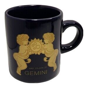 Vintage Ceramic Gemini The Twins Espresso Coffee Mug Zodiac Horoscope Astrology
